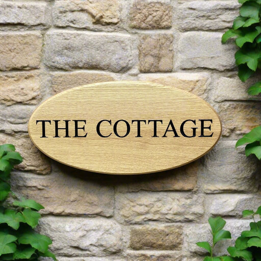Oval Oak Sign