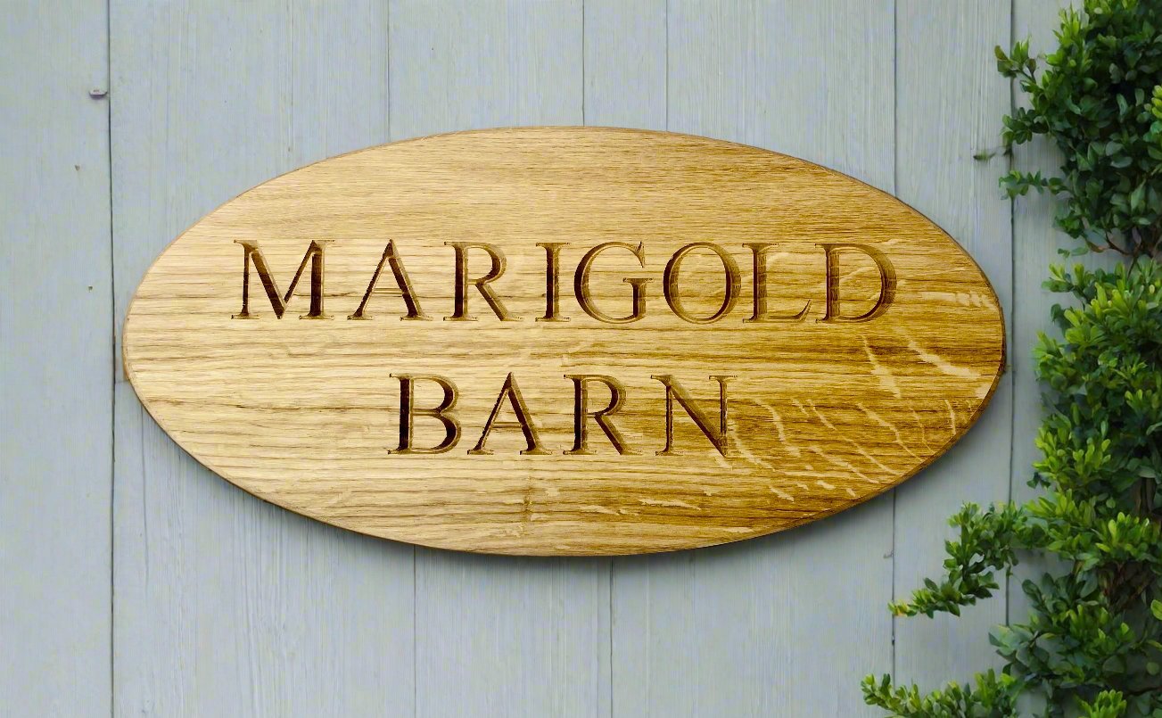 Oval Oak Sign