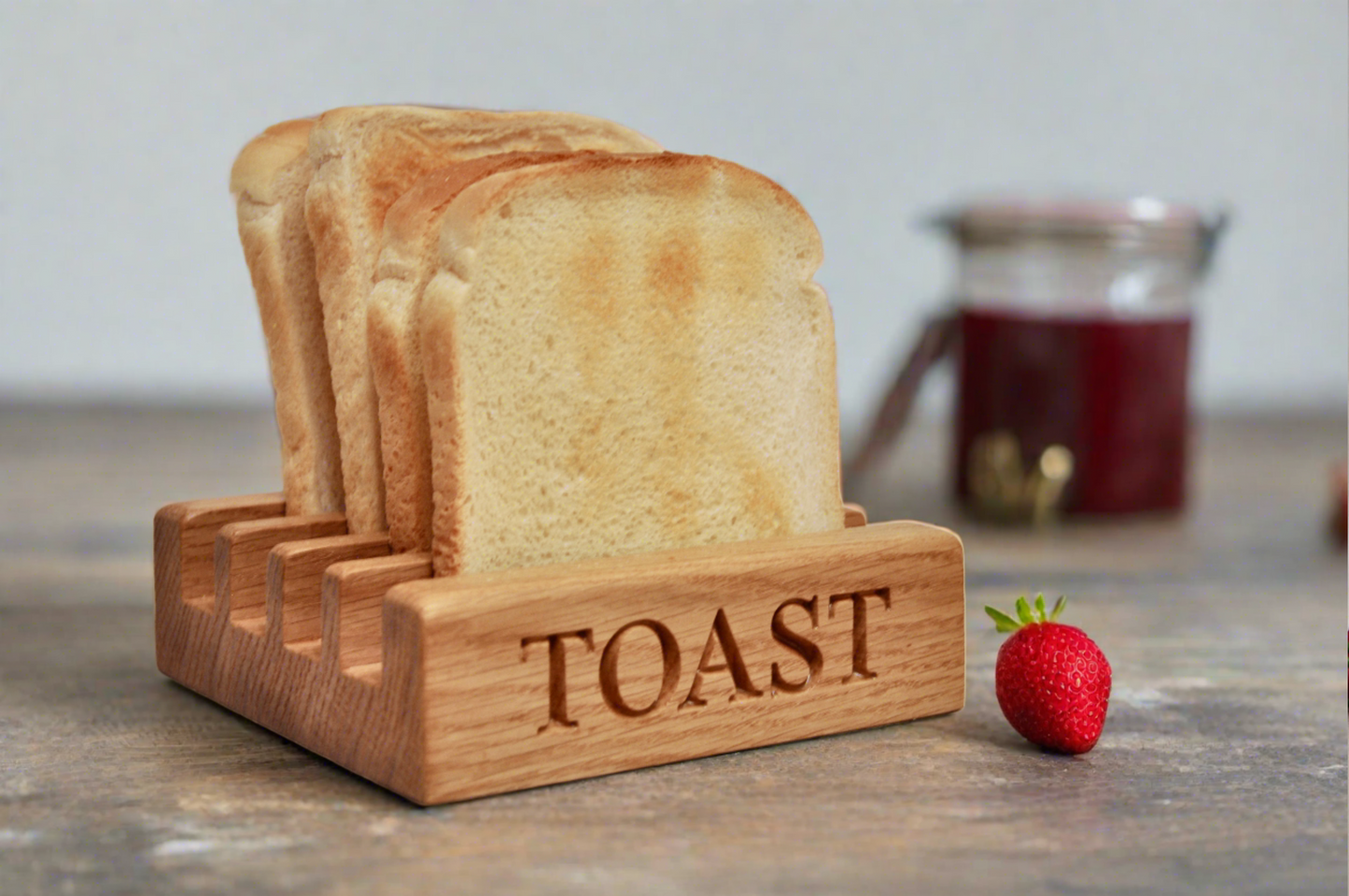 Personalised Oak 4 Slice Toast Rack