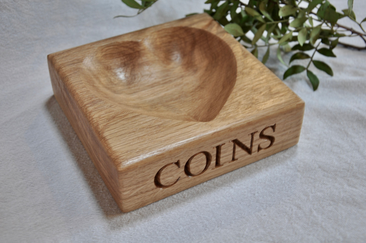 Personalised Oak Heart Tray, Stash Bowl