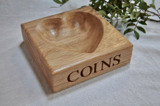 Personalised Oak Heart Tray, Stash Bowl