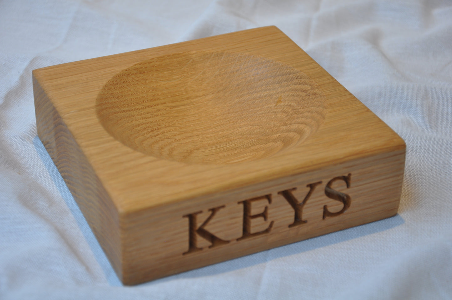 Personalised Oak Stash Bowl, Key Holder