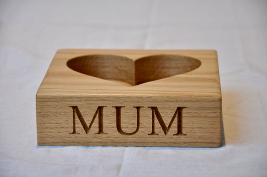 Personalised Oak Heart Trinket Tray
