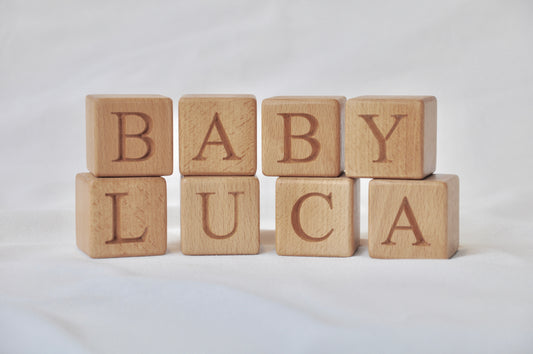 Personalised Wooden Letter Blocks, New Baby Gift / Christening Gift | Baby nursery Blocks