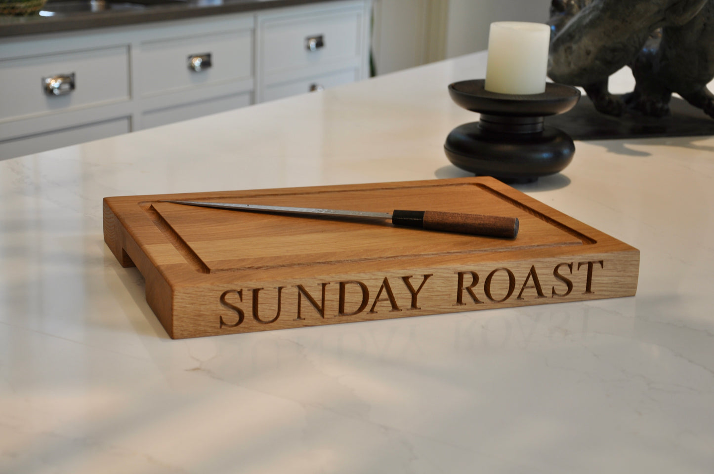 Large Solid Oak Chopping Board, Personalised & Engraved | Cutting Board | Serving Board