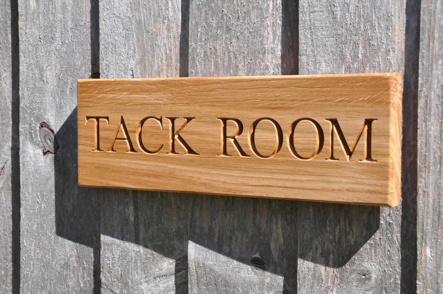 Engraved Oak Stable Sign, Equestrian
