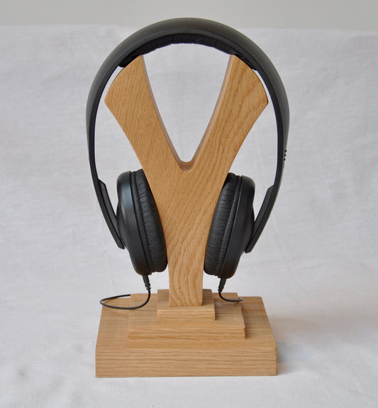 Personalised Oak Headphone Stand / Headphone Holder