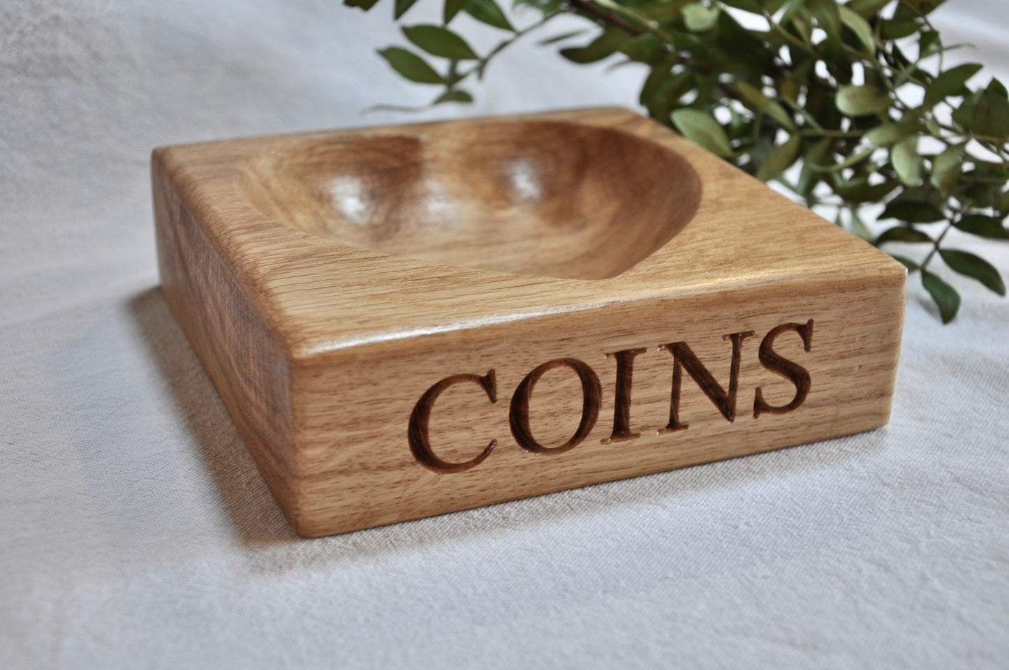 Personalised Oak Heart Tray, Stash Bowl