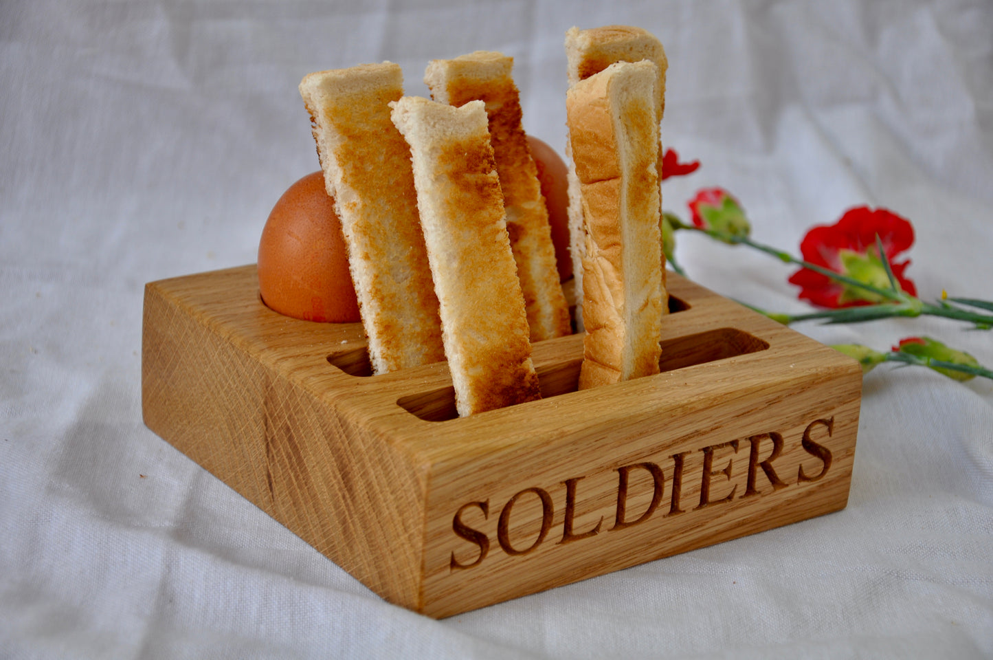 Personalised Oak Egg & Soldiers Board | Dippy Egg Breakfast Serving Board