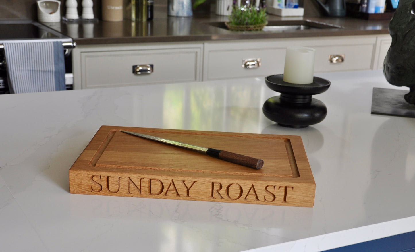 Large Solid Oak Chopping Board, Personalised & Engraved | Cutting Board | Serving Board