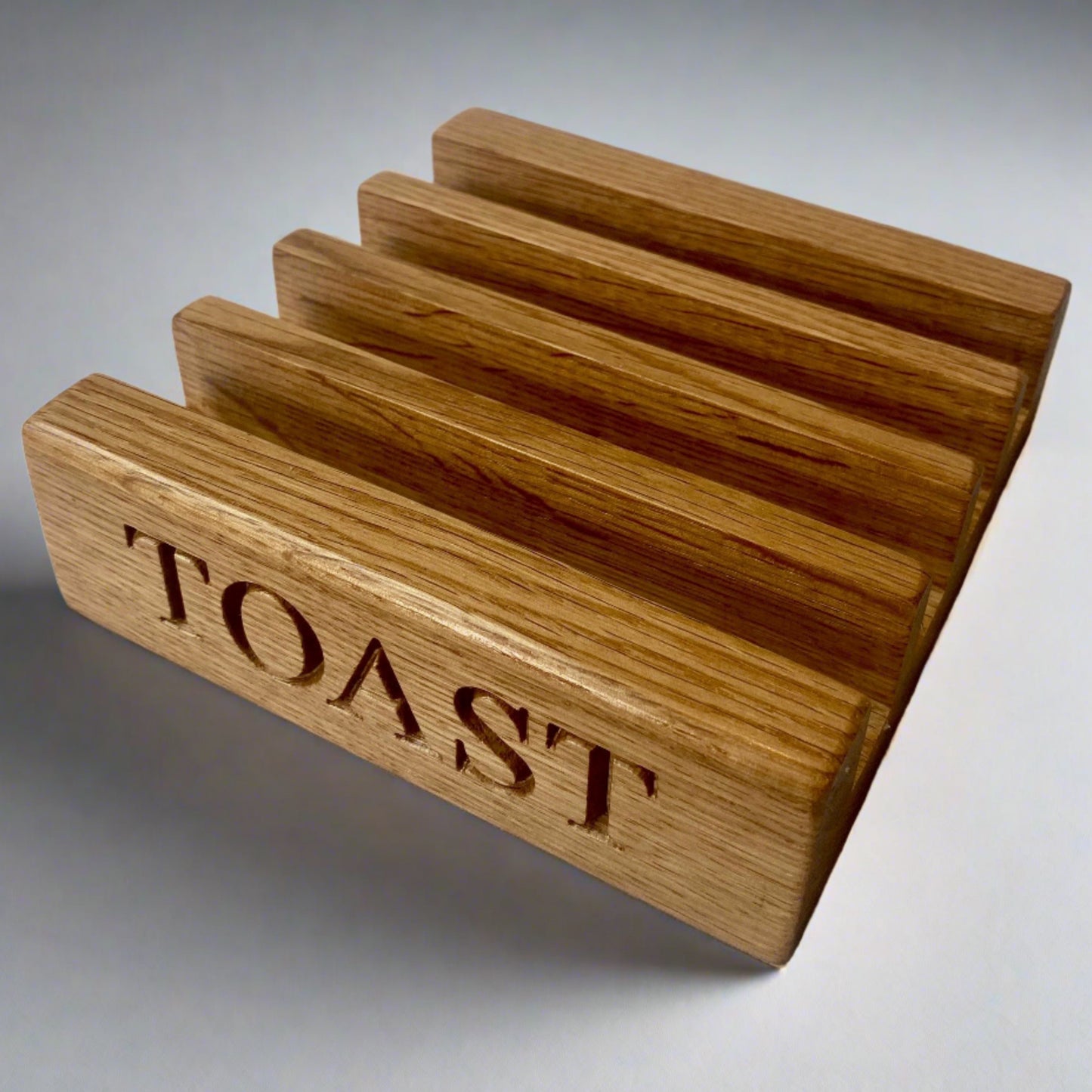 Personalised Oak 4 Slice Toast Rack