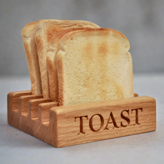 Personalised Oak 4 Slice Toast Rack