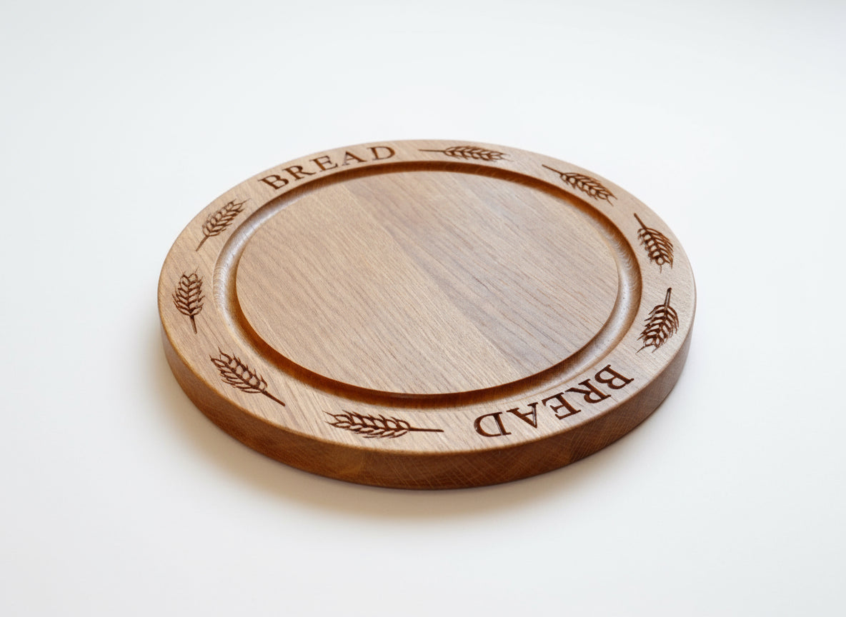 Personalised Oak Round Bread Board, Serving Board, Cutting Board