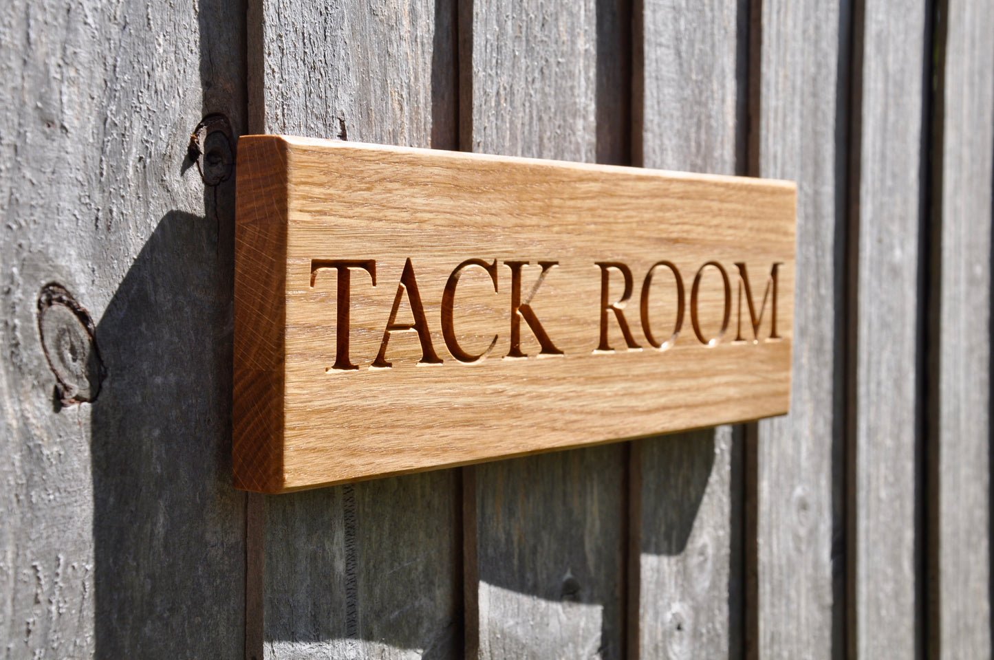 Engraved Oak Stable Sign,  Equestrian