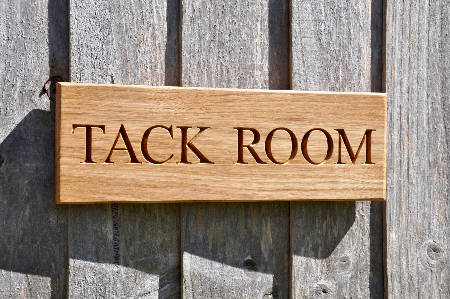 Engraved Oak Stable Sign,  Equestrian