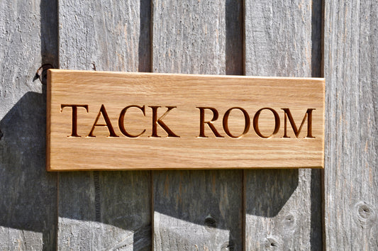 Engraved Oak Stable Sign,  Equestrian