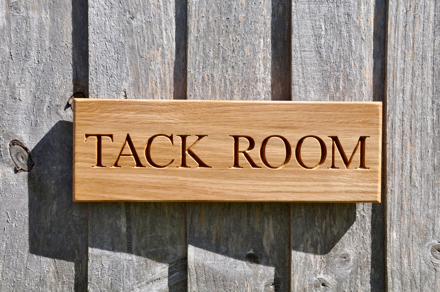 Engraved Oak Stable Sign,  Equestrian