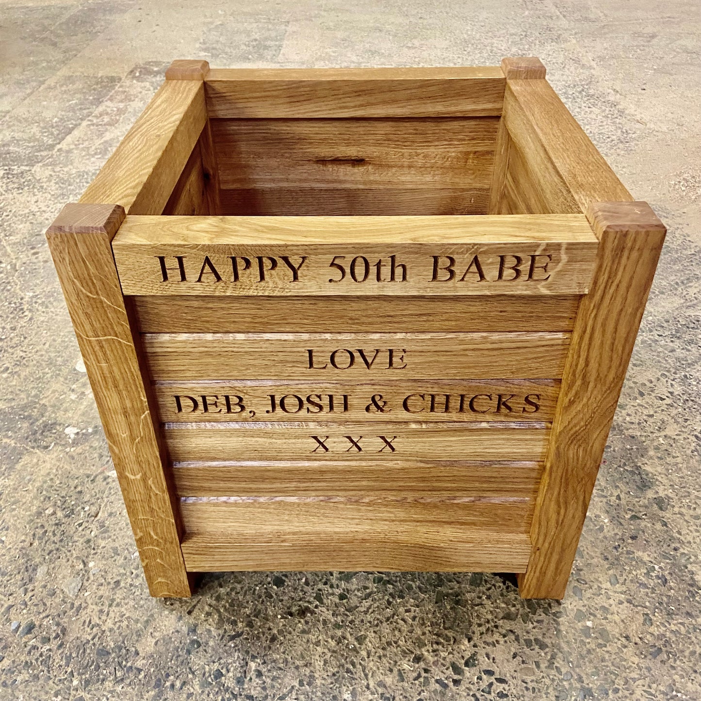 Fine Oak Square Planter